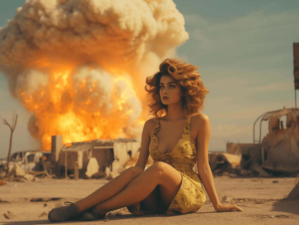 suicide picnic a cute woman with skirt sitting on a nuclear b dc6267ae 4ab6 4664 bd93 9b086d2032aa 0