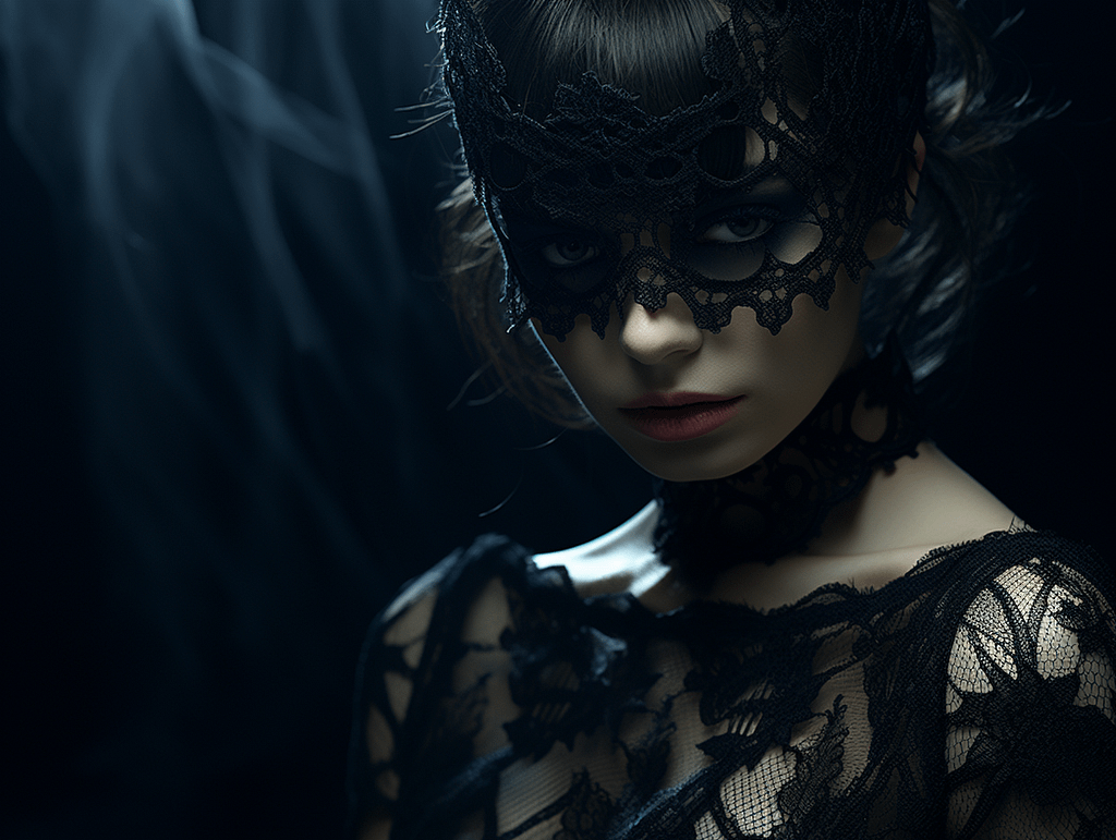 suicide picnic a gothic girl with a black lace mask photoreal 133d6eb2 f11a 433b b7c7 4e854421b2c0 3