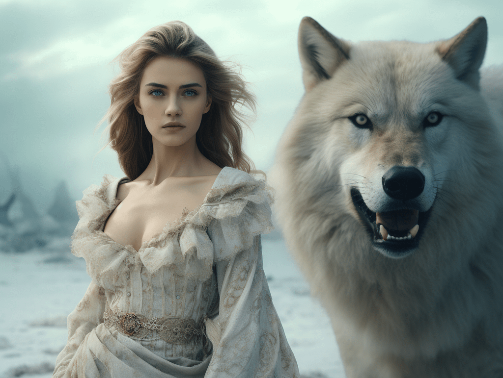 suicide picnic a wolf with a beautiful woman with skirt cinem 5cc89566 f359 4c95 be41 6e5556e07fce 3