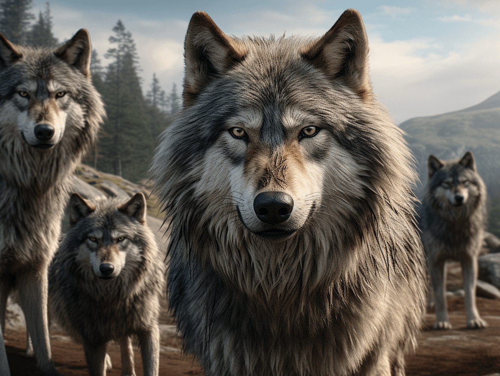 suicide picnic wolves photorealistic cinematic shot chaos 1 6dd7ae83 9017 4c48 af04 59301411939c 2